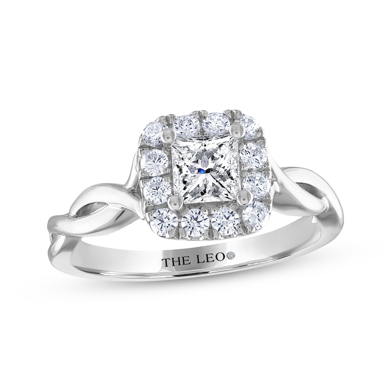 Main Image 1 of Previously Owned THE LEO Diamond Princess-Cut Engagement Ring 3/4 ct tw 14K White Gold