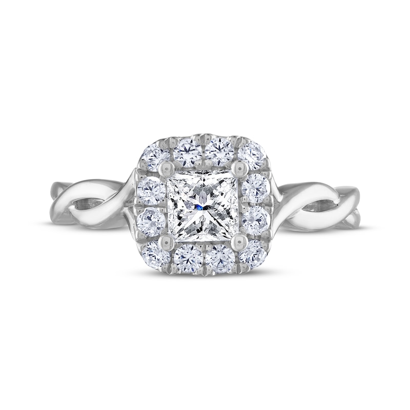 Main Image 3 of Previously Owned THE LEO Diamond Princess-Cut Engagement Ring 3/4 ct tw 14K White Gold