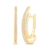 Thumbnail Image 0 of Previously Owned Unstoppable Love Diamond Channel Double Hoop Earrings 1/2 ct tw 10K Yellow Gold