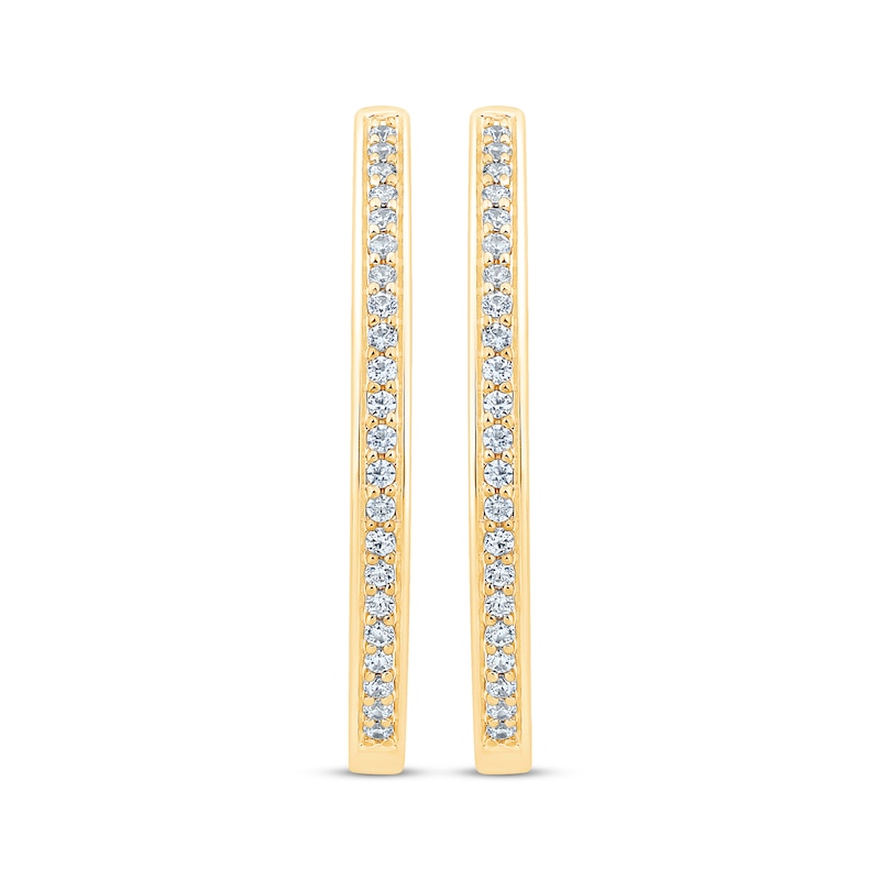 Previously Owned Unstoppable Love Diamond Channel Double Hoop Earrings 1/2 ct tw 10K Yellow Gold