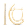 Thumbnail Image 2 of Previously Owned Unstoppable Love Diamond Channel Double Hoop Earrings 1/2 ct tw 10K Yellow Gold