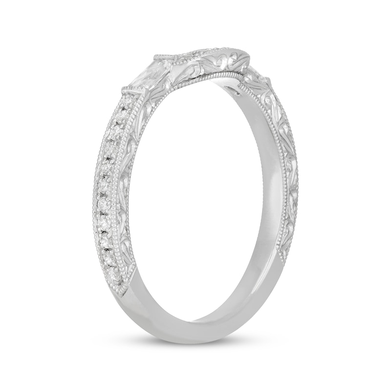 Main Image 2 of Previously Owned Neil Lane Baguette and Round-Cut Diamond Wedding Band 1/3 ct tw 14K White Gold