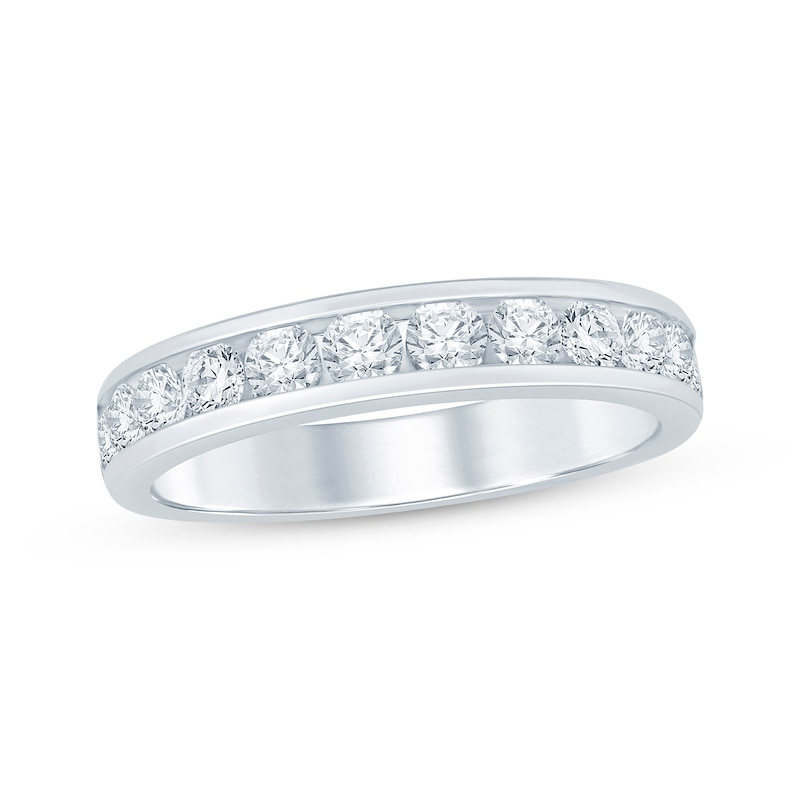 Main Image 1 of Previously Owned Round-Cut Diamond Anniversary Band 1 ct tw 14K White Gold