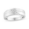 Thumbnail Image 1 of Previously Owned Men's Diamond Diagonal Wedding Ring 1/15 ct tw 10K White Gold