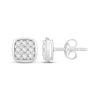 Thumbnail Image 1 of Previously Owned Multi-Diamond Center Square Stud Earrings 1/2 ct tw 10K White Gold