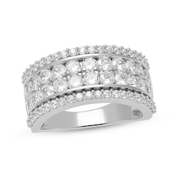 Previously Owned Round-Cut Diamond Four-Row Anniversary Band 2 ct tw 10K White Gold