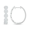 Thumbnail Image 3 of Previously Owned Diamond Halo Hoop Earrings 1 ct tw 10K White Gold