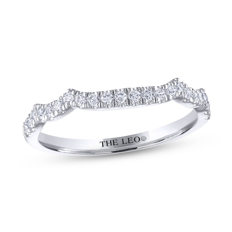 Main Image 1 of Previously Owned THE LEO Diamond Wedding Band 1/4 ct tw Round-cut 14K White Gold