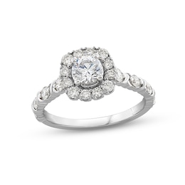 Previously Owned Diamond Halo Engagement Ring 1 ct tw Round-cut 14K White Gold