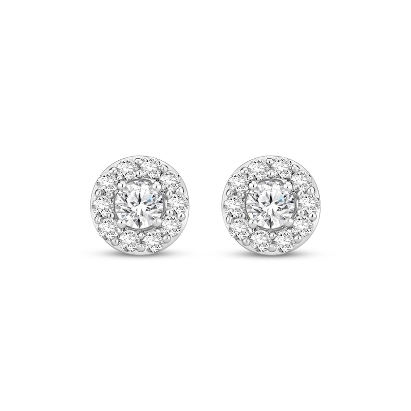 Previously Owned Diamond Halo Stud Earrings 1 ct tw 10K White Gold