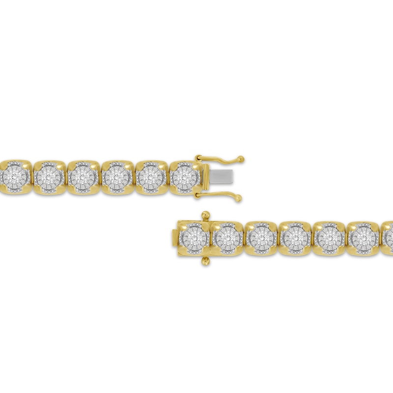 Previously Owned Men's Multi-Diamond Cupped Link Bracelet 1-1/4 ct tw 10K Yellow Gold 8.5"