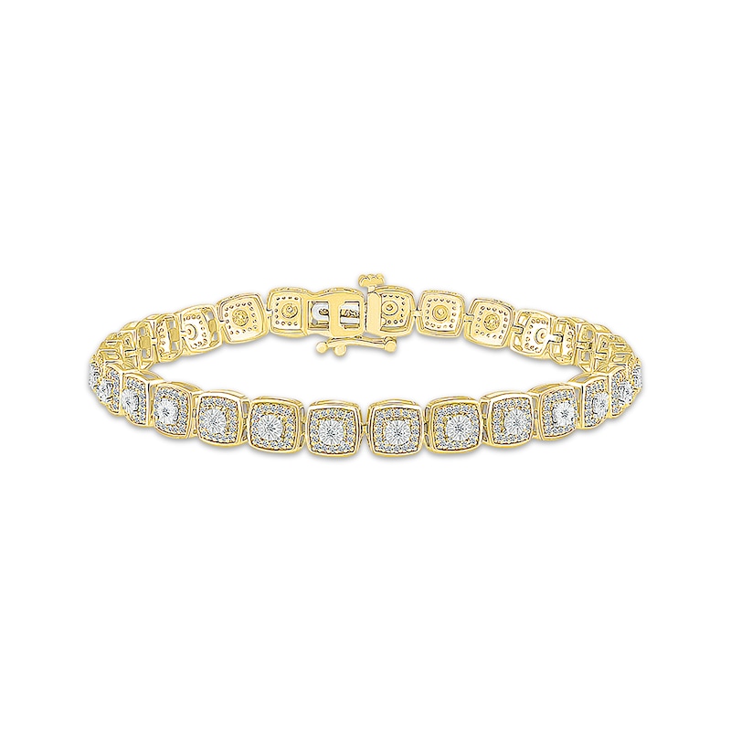 Previously Owned Diamond Cushion Link Bracelet 1 ct tw 10K Yellow Gold 7.25"