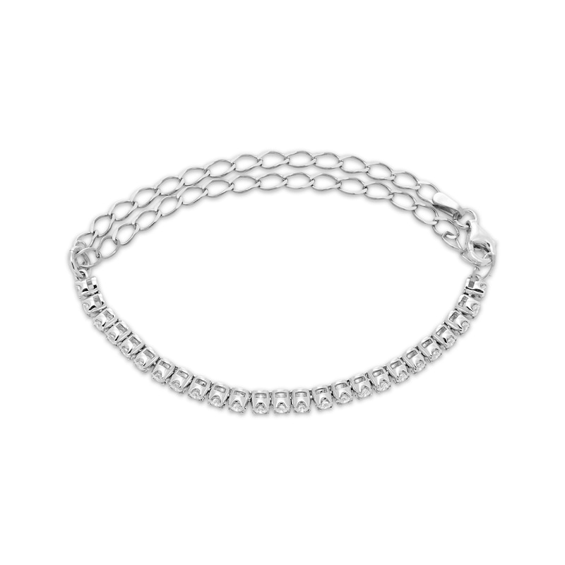 Main Image 2 of Previously Owned Diamond Adjustable Line Tennis Bracelet 1/2 ct tw 10K White Gold 9&quot;