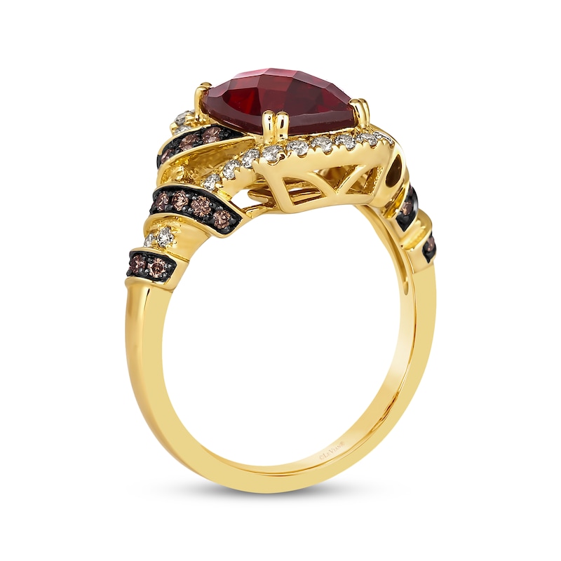 Main Image 3 of Previously Owned Le Vian Limited Edition Garnet Ring 1/2 ct tw Diamonds 14K Honey Gold