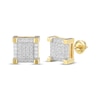 Thumbnail Image 1 of Previously Owned Men's Multi-Diamond Square Stud Earrings 1/4 ct tw 10K Yellow Gold