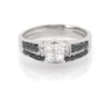 Thumbnail Image 1 of Previously Owned Black & White Diamonds 5/8 ct tw Bridal Set 10K White Gold