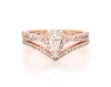 Thumbnail Image 1 of Previously Owned Diamond Bridal Set 1/2ct tw Pear/Round 14K Rose Gold Size 5.5