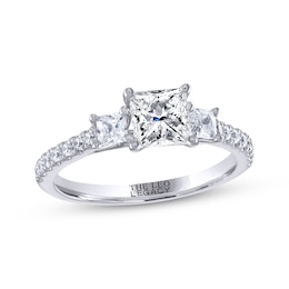 Previously Owned THE LEO Legacy Lab-Grown Diamond Princess-Cut Three-Stone Engagement Ring 1-1/2 ct tw 14K White Gold