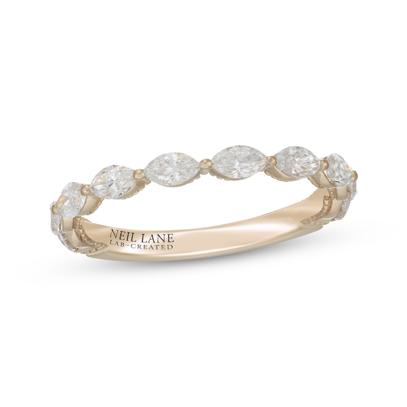 Main Image 1 of Previously Owned Neil Lane Artistry Marquise-Cut Lab-Grown Diamond Anniversary Band 3/4 ct tw 14K Yellow Gold