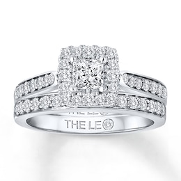 Previously Owned THE LEO Diamond Bridal Set 7/8 ct tw 14K White Gold Size 7