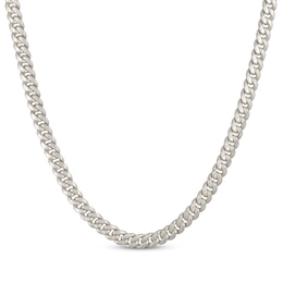 Previously Owned Hollow Cuban Curb Chain Necklace 6.8mm 10K White Gold 22&quot;