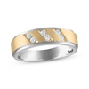 Thumbnail Image 1 of Previously Owned Men's Diamond Diagonal Wedding Band 1/5 ct tw 10K Two-Tone Gold