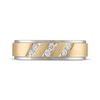 Thumbnail Image 3 of Previously Owned Men's Diamond Diagonal Wedding Band 1/5 ct tw 10K Two-Tone Gold