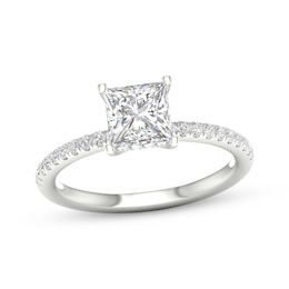 Previously Owned Lab-Grown Diamonds Princess-Cut Engagement Ring 1-3/4 ct tw 14K White Gold