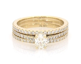 Previously Owned Oval-Cut Diamond Bridal Set 1-1/4 ct tw 14K Yellow Gold Size 7.25