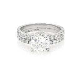 Previously Owned Neil Lane Artistry Cushion-Cut Lab-Grown Diamond Bridal Set 4-1/8 ct tw 14K White Gold Size 9