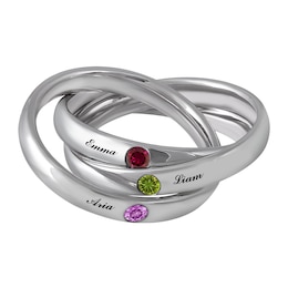 Birthstone Family & Mother's Ring (1-3 Stones and 2-3 Lines)