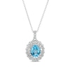 Thumbnail Image 1 of Blue Topaz & White Lab-Created Sapphire Necklace Sterling Silver 18&quot;