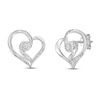 Thumbnail Image 0 of Diamond Heart Earrings 1/10 ct tw Round-cut Sterling Silver