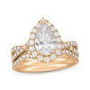 Thumbnail Image 1 of Neil Lane Artistry Pear-Shaped Lab-Grown Diamond Halo Bridal Set 2-1/2 ct tw 14K Yellow Gold