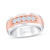 Thumbnail Image 1 of Men’s THE LEO First Light Diamond Round-Cut Five-Stone Anniversary Band 1/2 ct tw 14K Two-Tone Gold