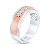 Thumbnail Image 2 of Men’s THE LEO First Light Diamond Round-Cut Five-Stone Anniversary Band 1/2 ct tw 14K Two-Tone Gold