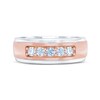 Thumbnail Image 3 of Men’s THE LEO First Light Diamond Round-Cut Five-Stone Anniversary Band 1/2 ct tw 14K Two-Tone Gold