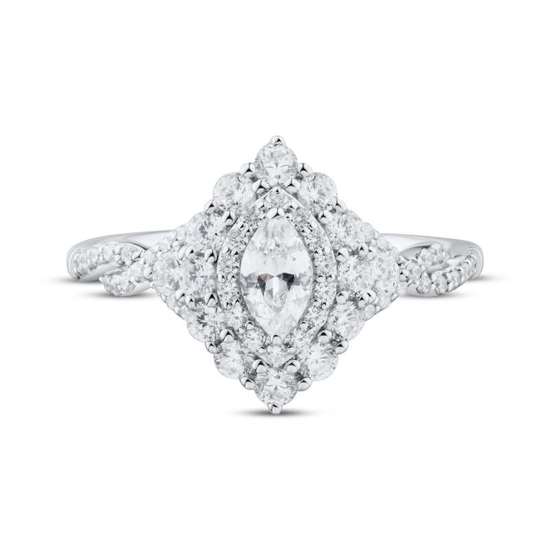 Marquise-Cut Diamond Engagement Ring 1 ct tw 14K White Gold | Kay Outlet