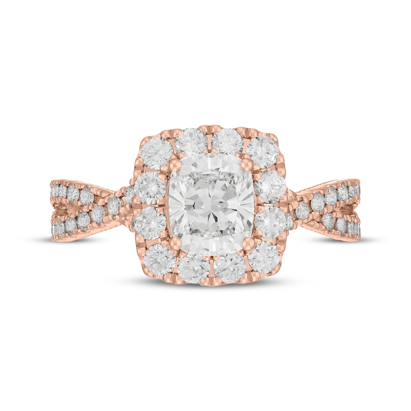 Neil Lane Artistry Cushion-Cut Lab-Created Diamond Engagement Ring 1-7/8 ct tw 14K Rose Gold