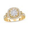 Thumbnail Image 1 of Round-Cut Diamond Cushion Frame Engagement Ring 1 ct tw 14K Yellow Gold