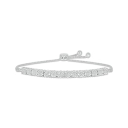 Diamond Line Bolo Bracelet 1/10 ct tw Sterling Silver