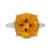 Thumbnail Image 2 of Hexagon-Cut Citrine & Diamond Ring 1/20 ct tw Sterling Silver