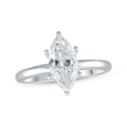 Lab-Grown Diamonds by KAY Marquise-Cut Solitaire Engagement Ring 1-1/2 ct tw 14K White Gold (F/SI2)