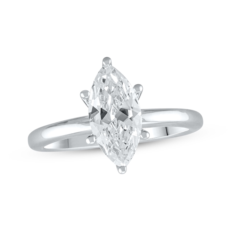 Main Image 1 of Lab-Grown Diamonds by KAY Marquise-Cut Solitaire Engagement Ring 1-1/2 ct tw 14K White Gold (F/SI2)