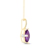 Thumbnail Image 1 of Cushion-Cut Amethyst & Diamond Accent Necklace 10K Yellow Gold 18"