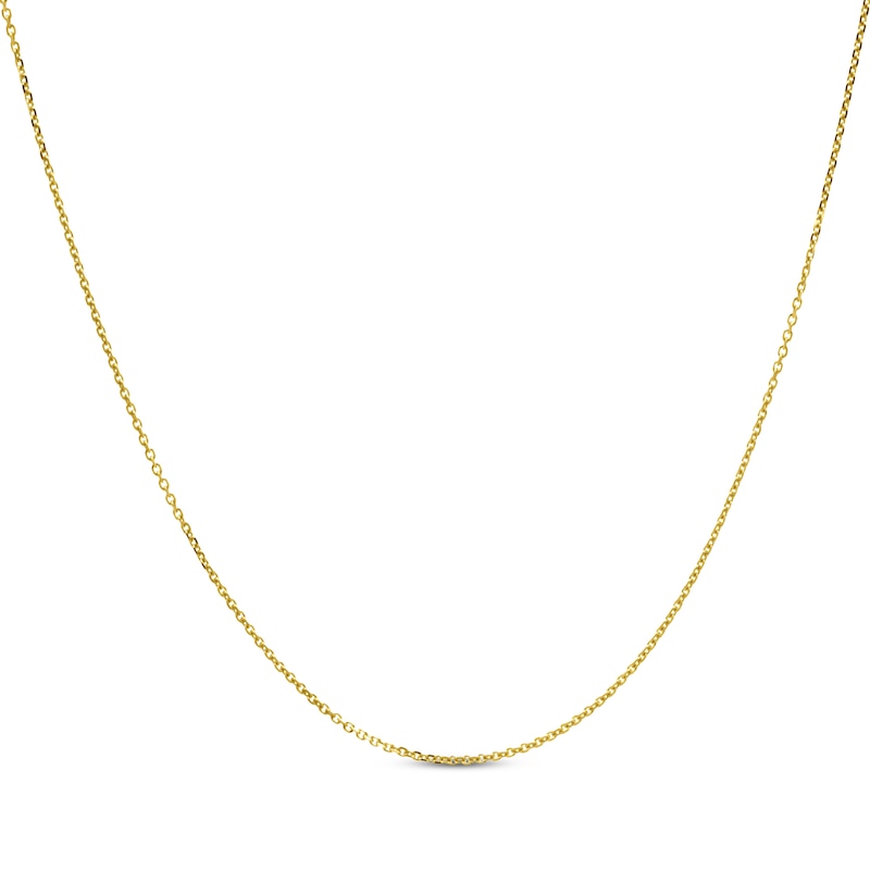 Main Image 1 of Solid Diamond-Cut Rolo Chain Necklace 0.89mm 14K Yellow Gold 20&quot;