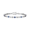 Thumbnail Image 1 of Blue & White Lab-Created Sapphire Infinity Bracelet Sterling Silver 7.25&quot;