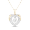 Thumbnail Image 0 of Lab-Created Diamonds by KAY Double Heart Necklace 1-1/4 ct tw 10K Yellow Gold