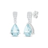 Thumbnail Image 1 of Pear-Shaped Aquamarine & Diamond Drop Earrings 1/15 ct tw 10K White Gold