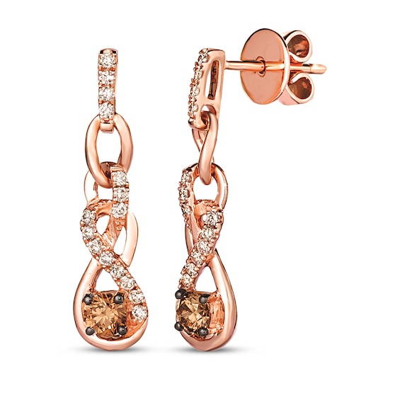 Le Vian Diamond Twist Drop Earrings 5/8 ct tw 14K Strawberry Gold